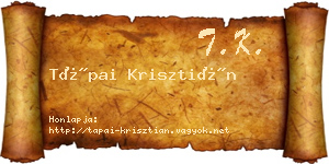 Tápai Krisztián névjegykártya